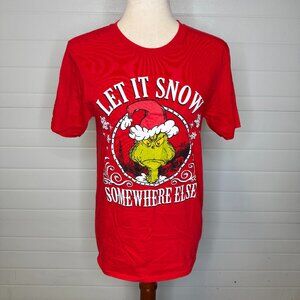 Grinch “Let It Snow Somewhere Else” Red T-Shirt – Small